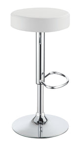 Coaster Ramses 29" Adjustable Bar Stool Chrome and White Model 102550